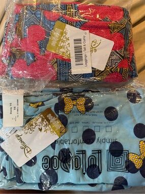 NWT~ 2 Pair LuLaRoe x Disney Tall & Curvy Minnie n Mickie Leggings  (fits L-2x)